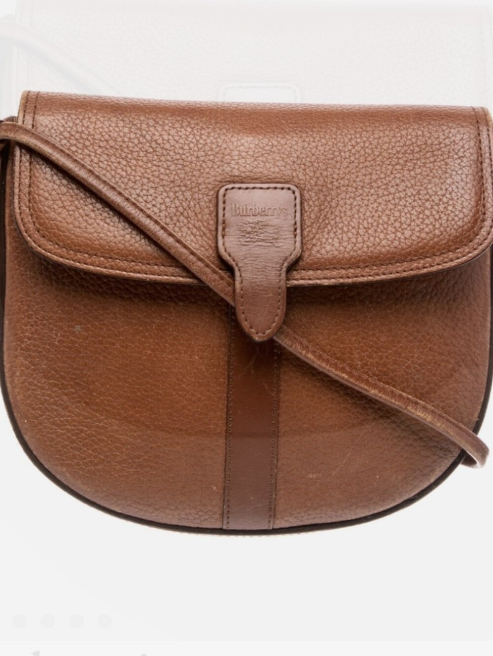 Vintage Burberrys Leather Equestrian Crossbody Bag • Authentic